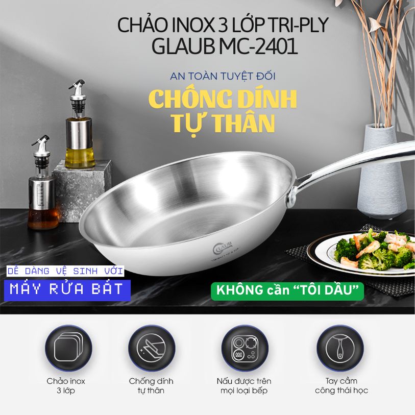 CHẢO INOX 3 LỚP GLAUB