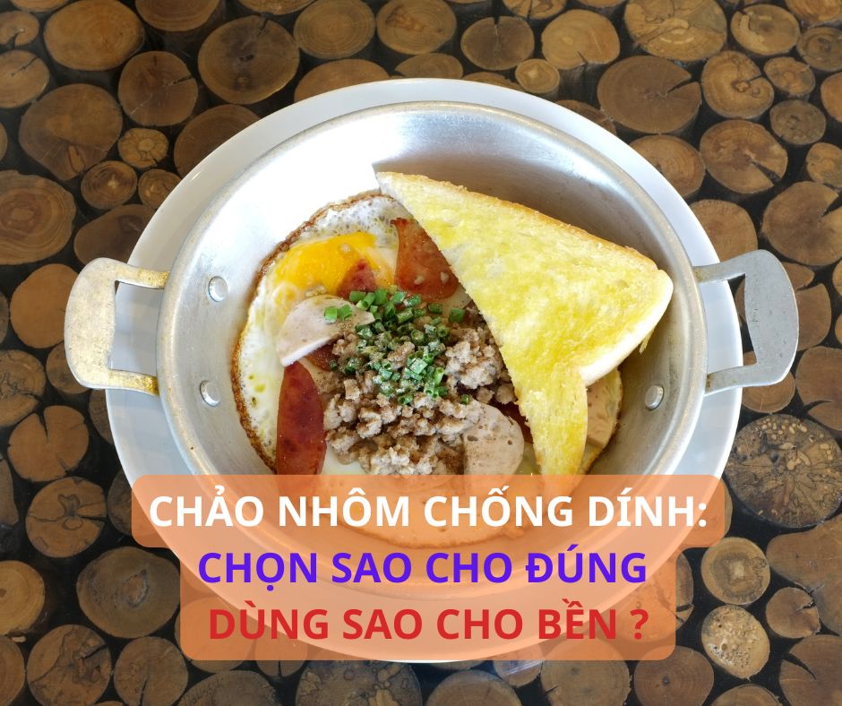 Cấu tạo chi tiết của chảo nhôm chống dính bao gồm lõi nhôm và các lớp chống dính.