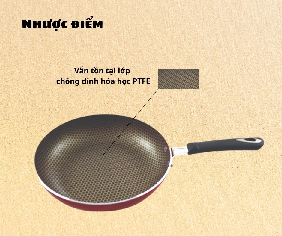 nhược điểm chảo chống dính tổ ong