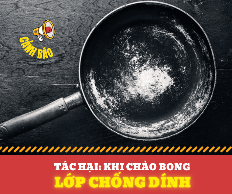 chảo bong lớp chống dính có tác hại cực lớn đến sức khoẻ
