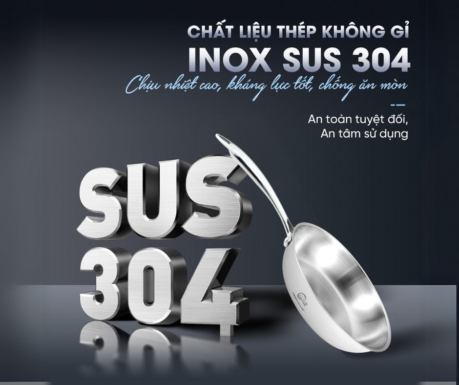 Chảo inox đúc dùng cho bếp từ