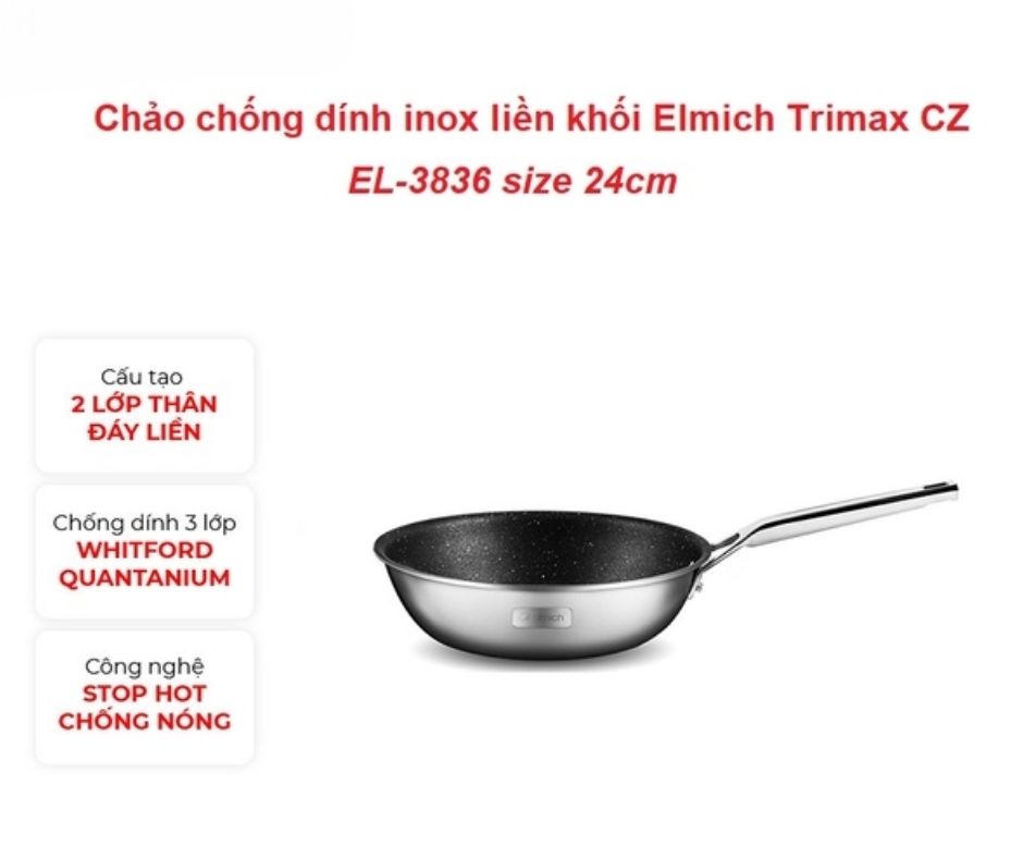 Cách tôi chảo inox Elmich Trimax