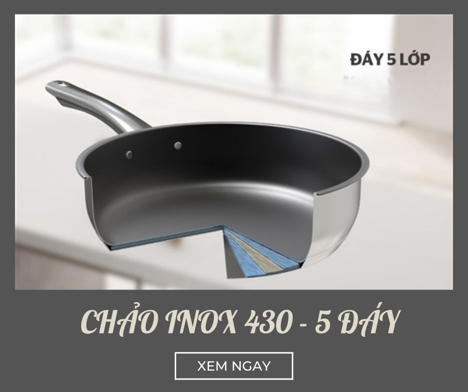 Chảo inox 430 5 đáy