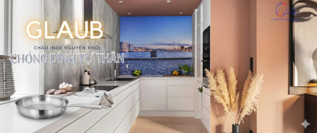 Chảo inox Glaub 3 lớp nano nhiệt lạnh dùng cho bếp từ