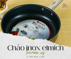 Chảo inox cao cấp 2 lớp đáy liền Elmich Tri-Max