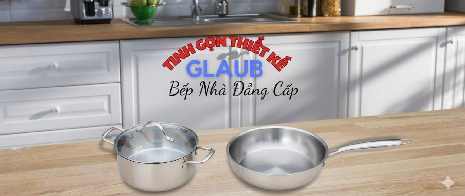 Chảo inox Glaub 3 lớp nano nhiệt lạnh