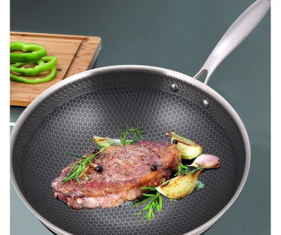 Chảo tổ ong cán inox 32cm dùng cho bếp từ
