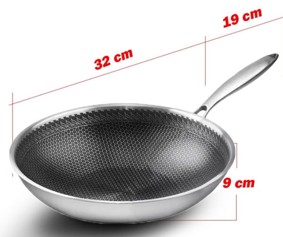Chảo tổ ong 32cm cán inox