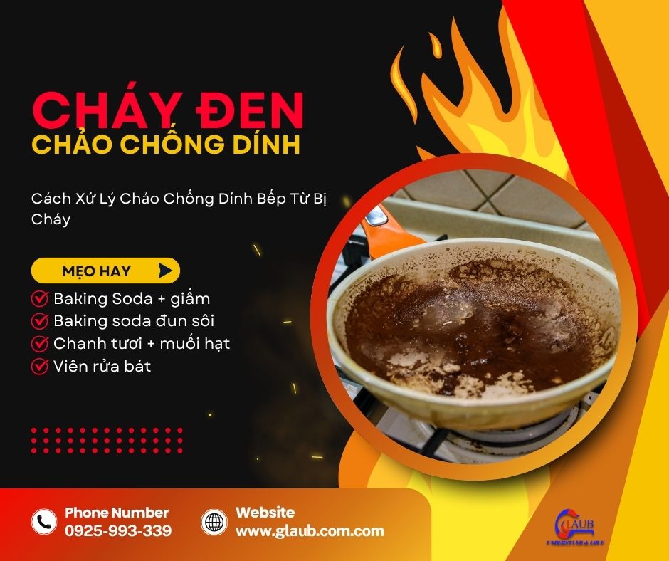 Cách xử lý chảo chống dính bếp từ bị cháy đơn giản tại nhà
