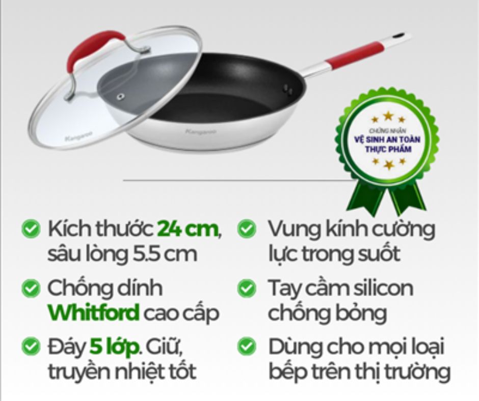 Mua chảo chống dính Kangaroo chính hãng giá tốt
