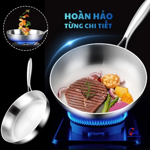 Chảo Glaub inox cao cấp chống dính tự nhiên, tản nhiệt lạnh nhanh