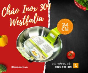 Chảo inox 304 Westfalia 24 cm sâu lòng bền bỉ và chắc chắn.