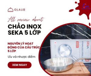 Chảo inox Seka 5 lớp rất bền chắc.