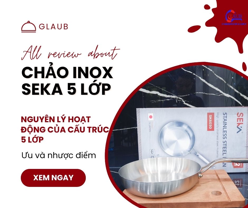 Chảo inox Seka 5 lớp rất bền chắc.