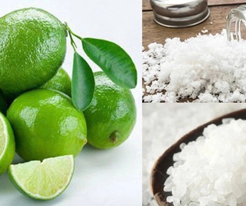 Dùng muối cũng có thể tẩy ố vàng trên chảo inox.