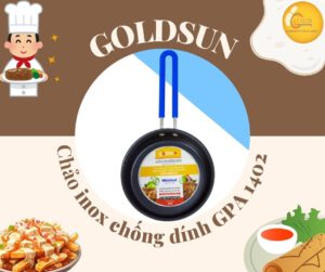 Chảo inox chống dính Goldsun GPA1402 dẫn nhiệt đều khi nấu.