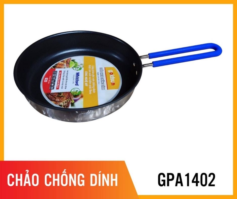 Chảo Goldsun GPA1402 inox chống dính an toàn khi sử dụng.
