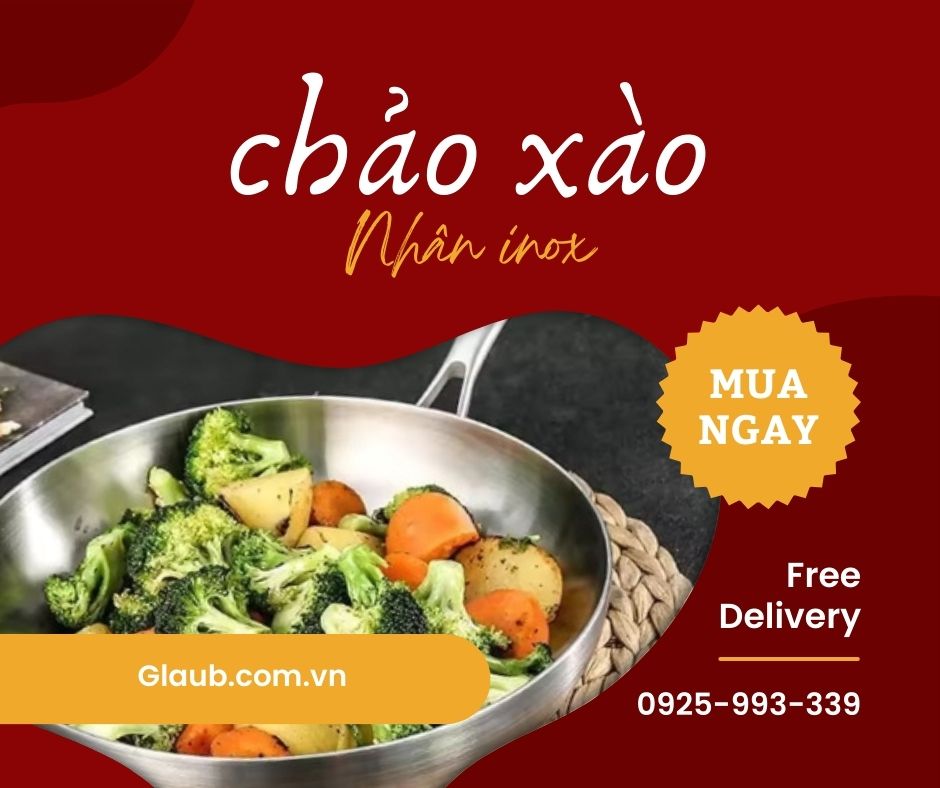 Chảo xào nhân inox có lòng sâu dễ sử dụng.