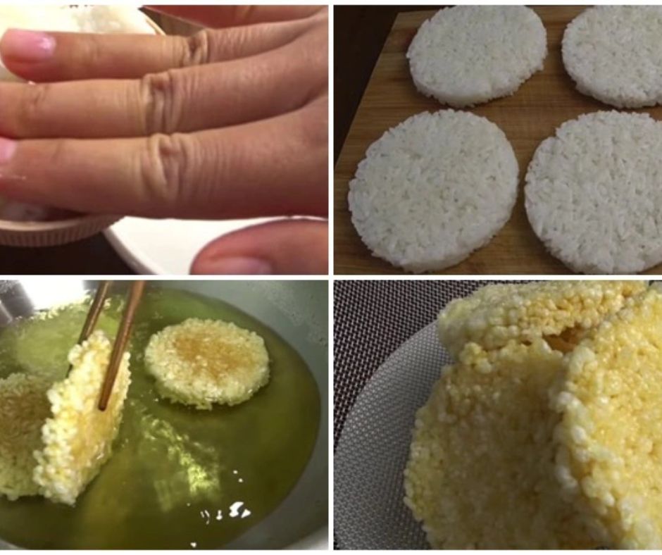 Cơm cháy làm bằng chảo chống dính giòn và ngon.