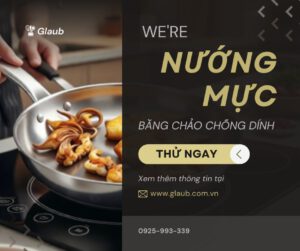 Nướng mực bằng chảo chống dính rất tiện lợi.