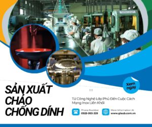 Sản xuất chảo chống dính theo công nghệ hiện đại.