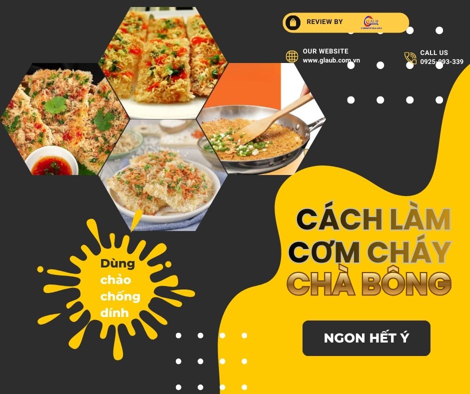 Cách làm cơm cháy chà bông bằng chảo chống dính rất đơn giản.